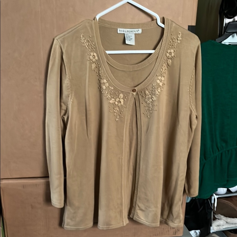 Koret Cream Embellished Buttoned Blouse